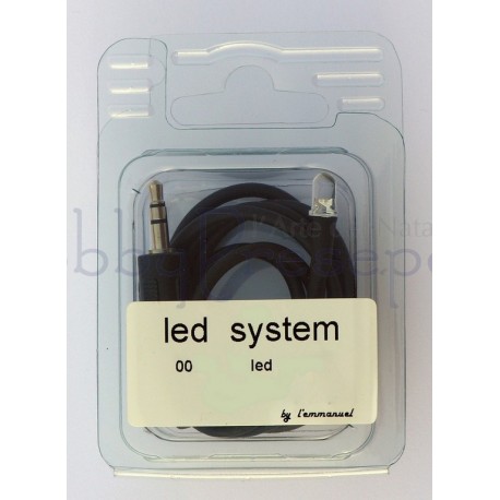 LED 5 mm blu luce diffusa con spinotto e cavo da cm  90 .- LED SYSTEM
